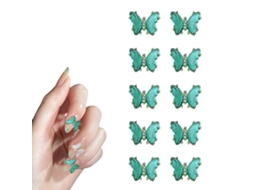 10 Borboletas de Cristal Acessórios de Manicure de Zirconia para Unhas Diy NEVEANCE