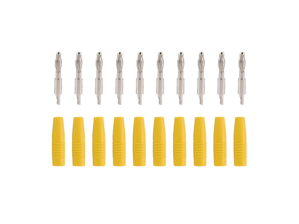 10 Pack De Conectores Macho Banana De 4mm Para Multímetro E Alto-falantes Amarelos