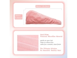 Turbante Toalha Microfibra Rosa Superabsorvente, Secagem Rápida Cabelo ZYBLSSBB