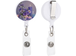 Clipe retrátil Crachá, com estampa de lindas flores vermelhas e velas, ideal para enfermeiras, médicos e funcionários públicos.