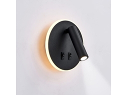 Lâmpada de Parede LED para leitura 12W, ajustável, preta, redonda NOVA LINE