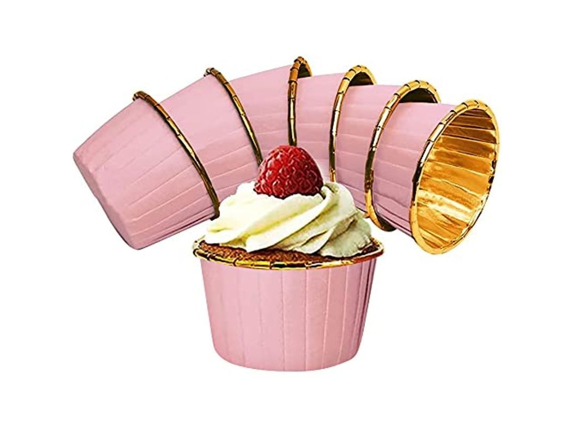 Forminhas de Cupcake Douradas Nova Line, Cascas de Bolo para Assar