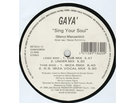 Vinil Sing Your Soul Byte Blue