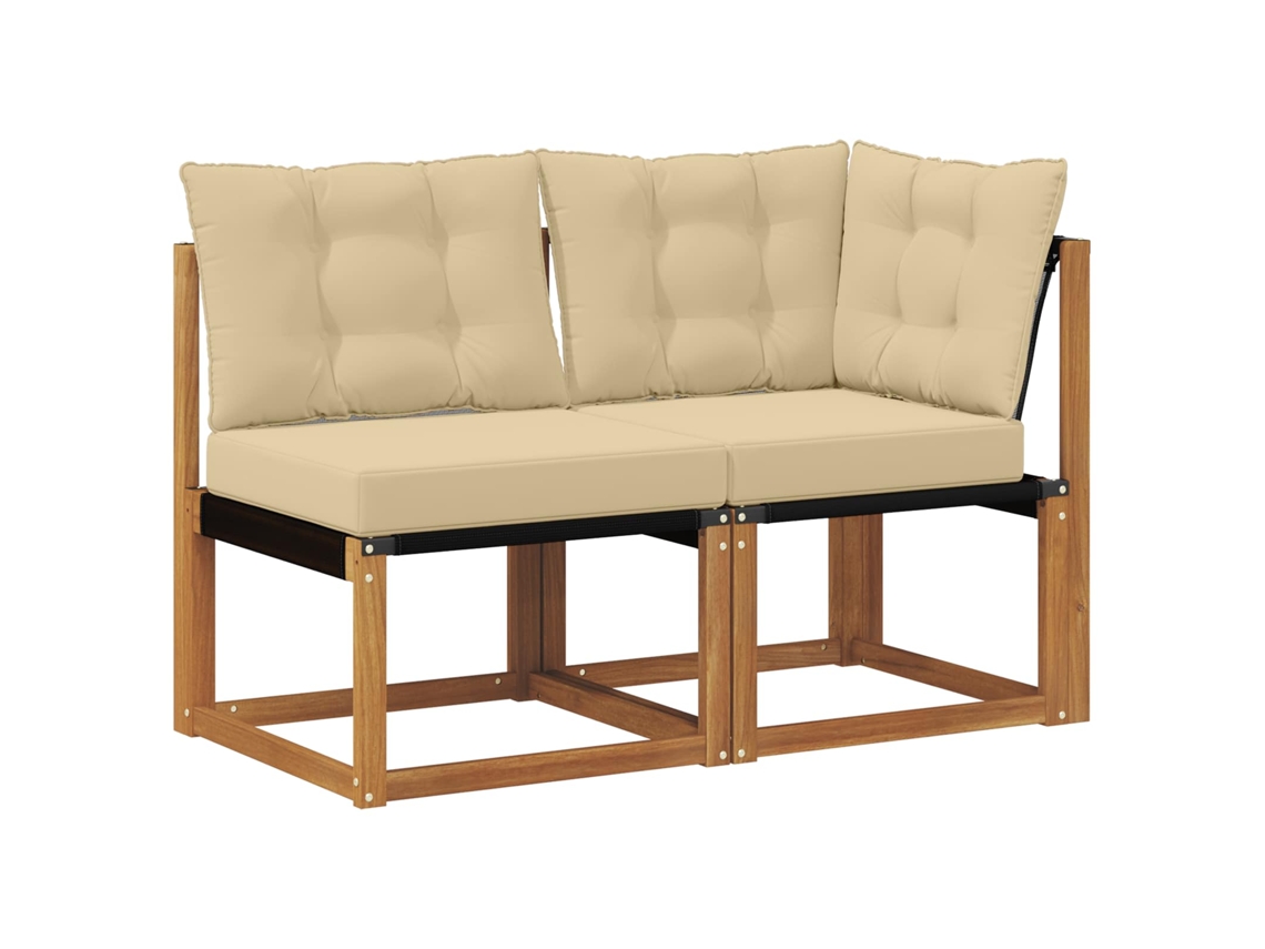Maison Exclusive - Sofá Médio E De Canto Para Exterior Com Almofada 2 Peça Natural