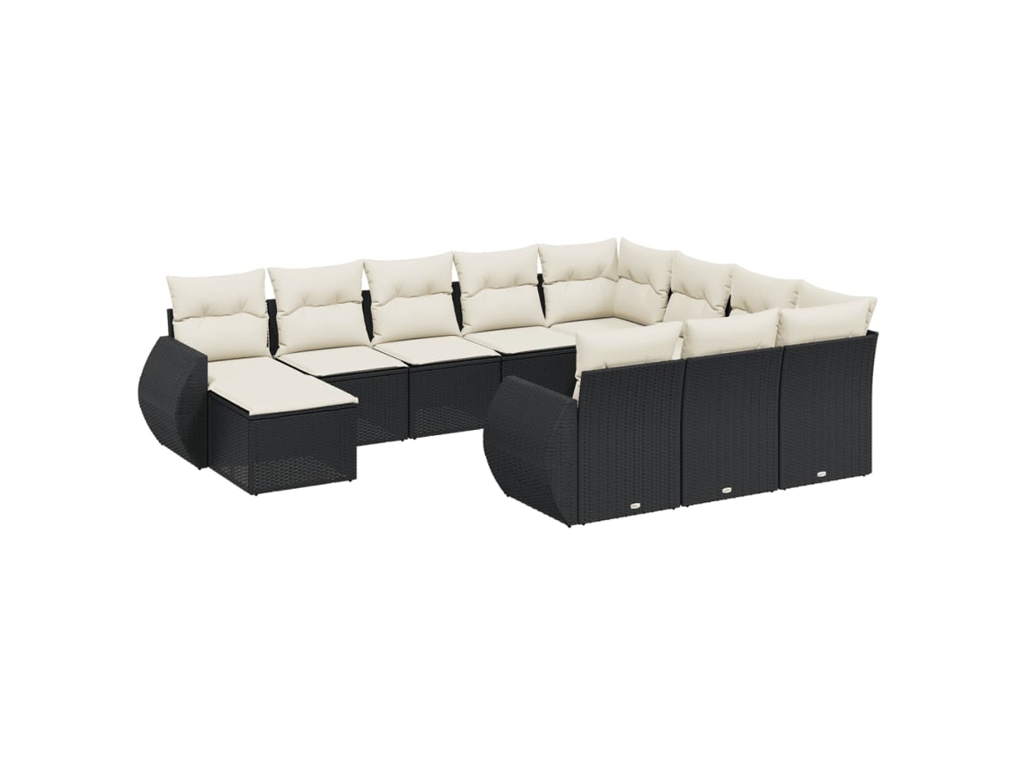 Garden Sofa Set, Garden Sofa Sets Vidaxl Preto Rattan / Vime (n/a)