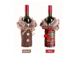 Laxiscreed Capa De Natal Para Garrafa De Vinho Com Pêlo Sintético - Decoração Festiva
