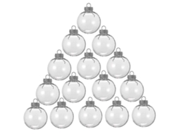 Conjunto De 15 Bolas De Natal Redondas E Transparentes, Para Encher E Decorar Sua Árvore De Natal. Feitas De Plástico. Hengjian