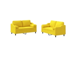 Sofa Set, Sofa Sets Vidaxl Amarelo Tecido (n/a)