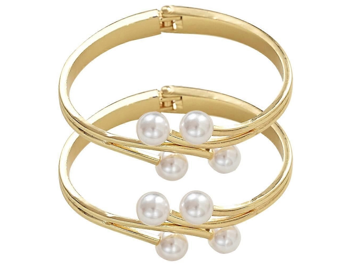 2 Pares De Presilhas De Cortina Com Pérolas Decorativas