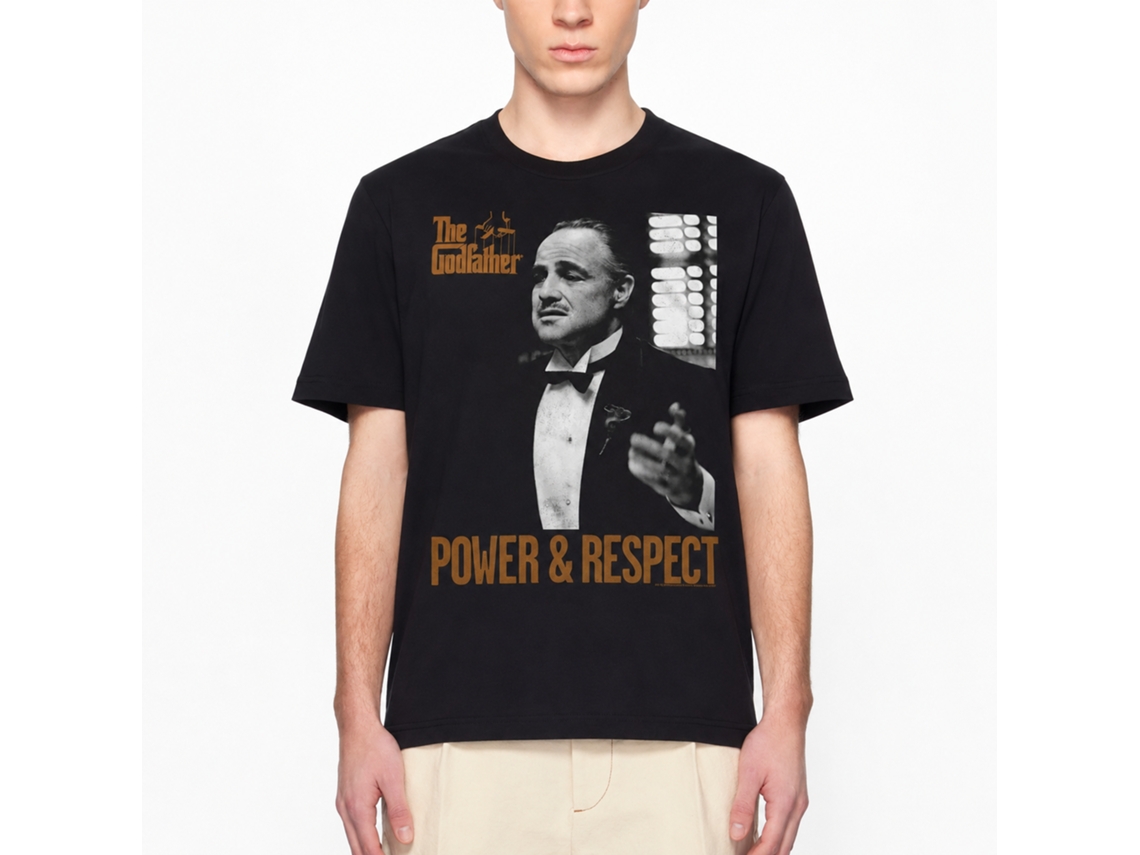 Rockinstone Godfather Power Respect Black Adult T-shirt Size:l