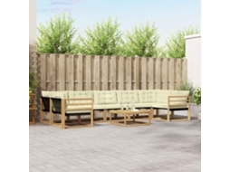 Vidaxl Conjunto De Sofás Para Exterior 8 Pcs Branco E Creme