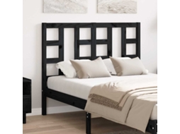 Vidaxl Cabeceira De Cama 126x4x100 Cm Pinho Maciço Preto
