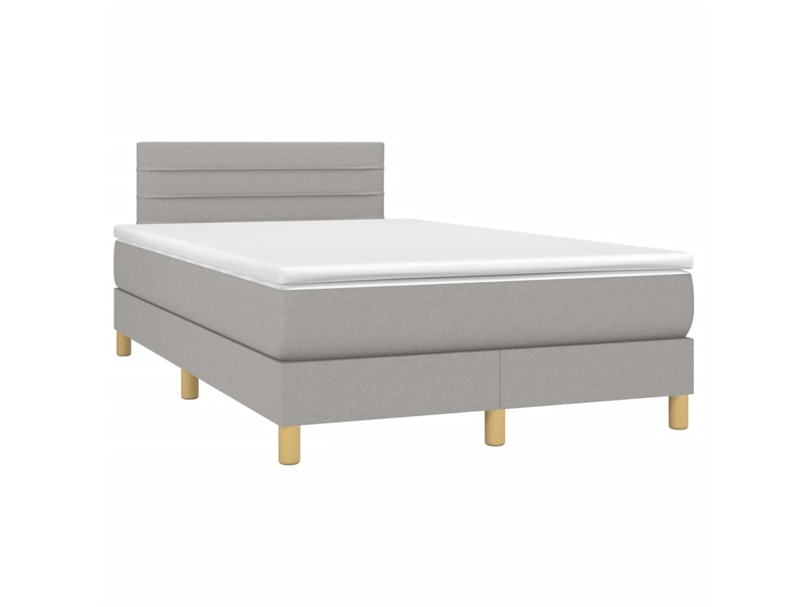 Cama Boxspring com Colchão 120x190 cm Tecido Cinzento Claro MAISON EXCLUSIVE