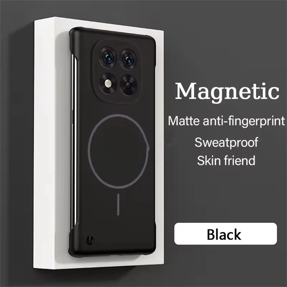 (preto, Redmi Note 14 Pro 5g (global)) Capa Magnética De Bobina Fina Sem Moldura, Ultrafina E Protetora, Que Não Agride A Pele.