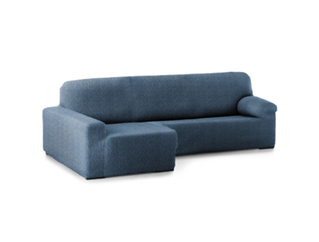 Capa Bi-Elástica para Sofá Adaptável Roc Chaise Longue Braço Longo Esquerda 250-360 Cm Azul VIPALIA