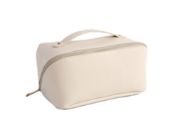 Saco Cosmético De Grande Capacidade Paraes Saco De Lavagem Portátil Para Viagem Leite Damasco Branco*