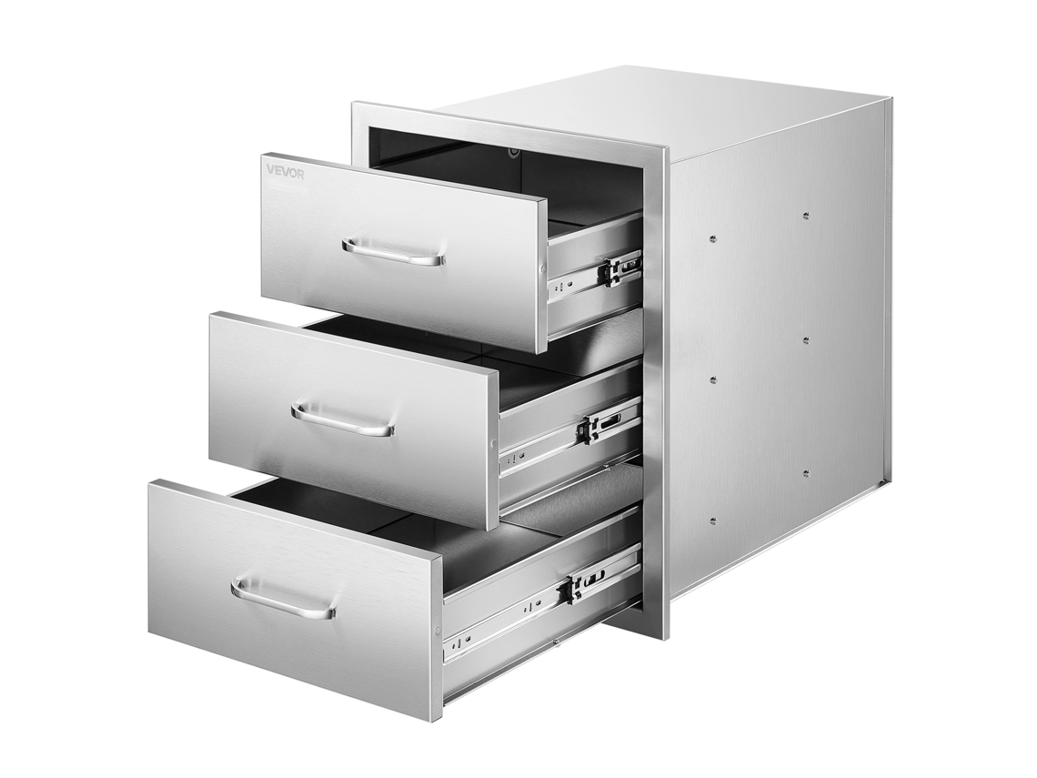 Gavetas De Cozinha 460 X 590 X 590 Mm Em Aço Inoxidável Para Exteriores Vevor