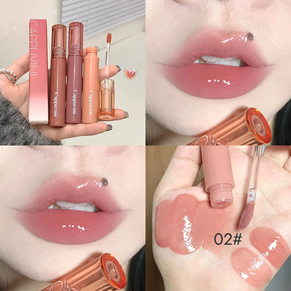 Gloss Labial Com Textura De Gel, Efeito Espelhado, Hidratante, Leve E De Longa Duração.