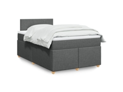 Vidaxl Cama Boxspring Com Colchão 120x190 Cm Tecido Cinzento-escuro