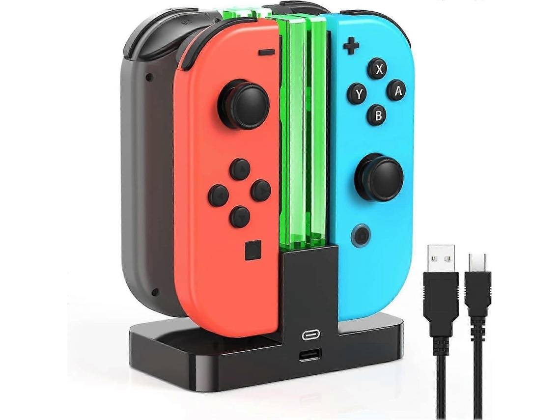 4-in-1 Controller Charging Dock For Switch Joy-con, Black Compatible Charger