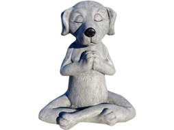 Escultura Nova Line de Animal em Meditação, Cão, Rã ou Gato, Decoração para Jardim e Casa