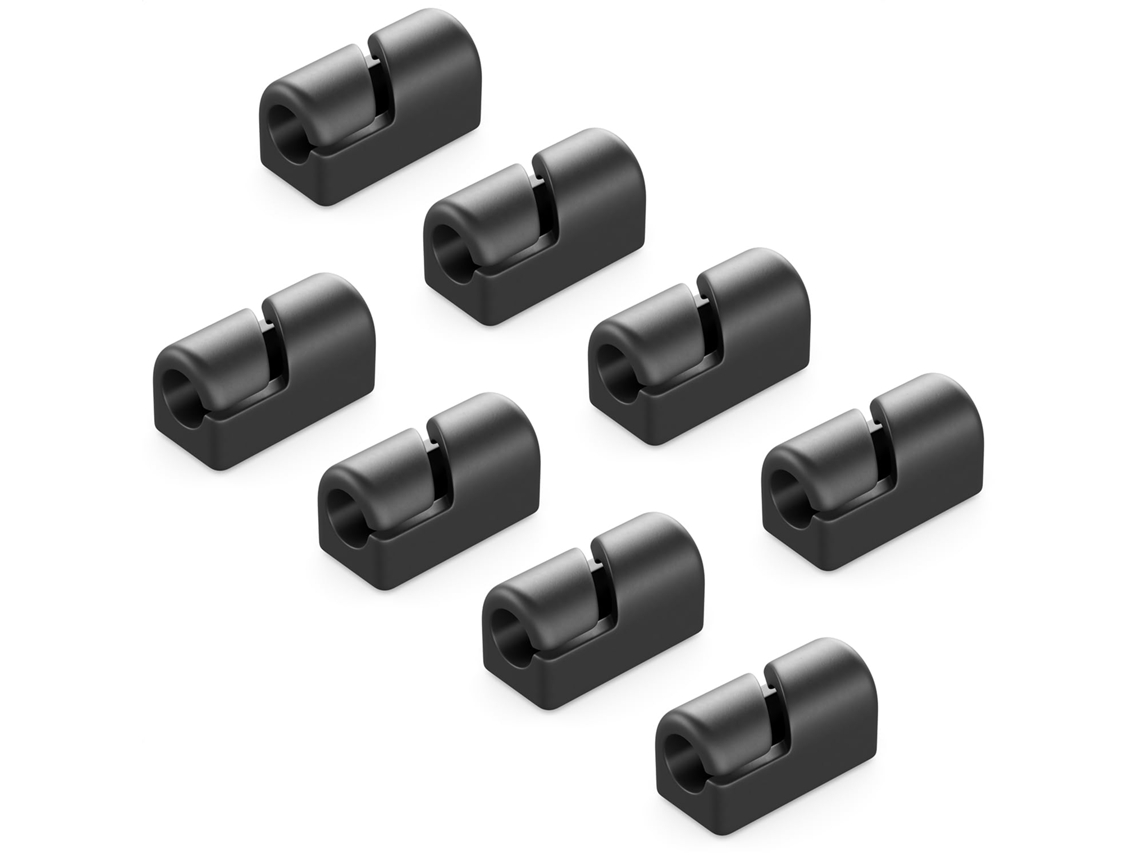 8 Clipes Cabos Silicone Preto Autoadesivos, Organizador ZYBLSSBB