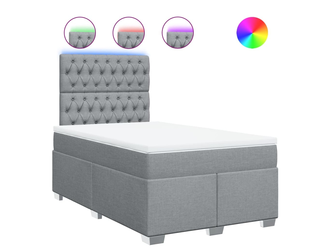 Box Spring Bed, Box Spring Beds Vidaxl Cinzeto Tecido (120 X 190 Cm)
