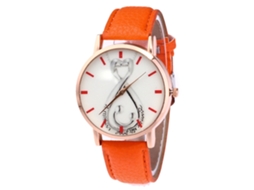 Reloj De Pulsera Estilo Moda Para Estudiantes Hombre Mujer Naranja Cuarzo