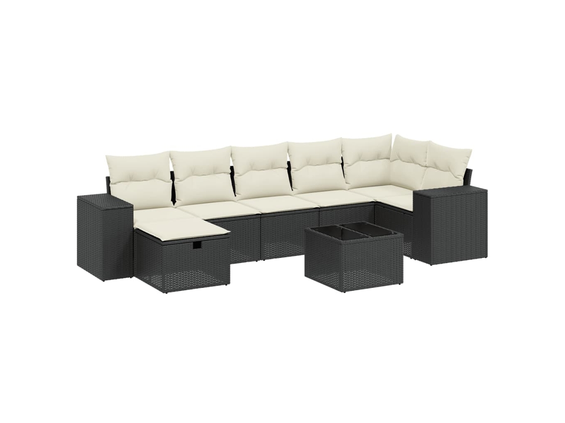 Garden Sofa Set, Garden Sofa Sets Vidaxl Preto Rattan / Vime (n/a)