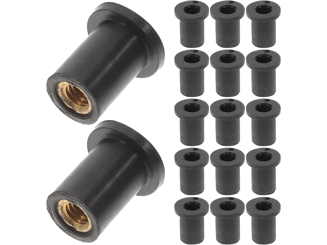 25 Porcas De Rebite De Borracha 8-32 Com Inserto De Latão Para Para-brisa De Motocicleta
