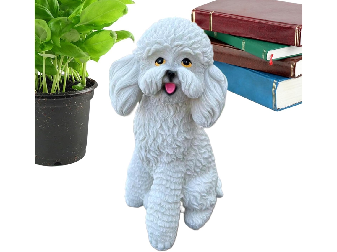Estátua De Cachorro Esculturas Fofas Para Jardim, Decoração Externa Para Gramado, Entrada De Garag Gokoco