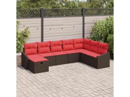 Vidaxl Conjunto De Sofá De Jardim 8 Unid. Vime Pe