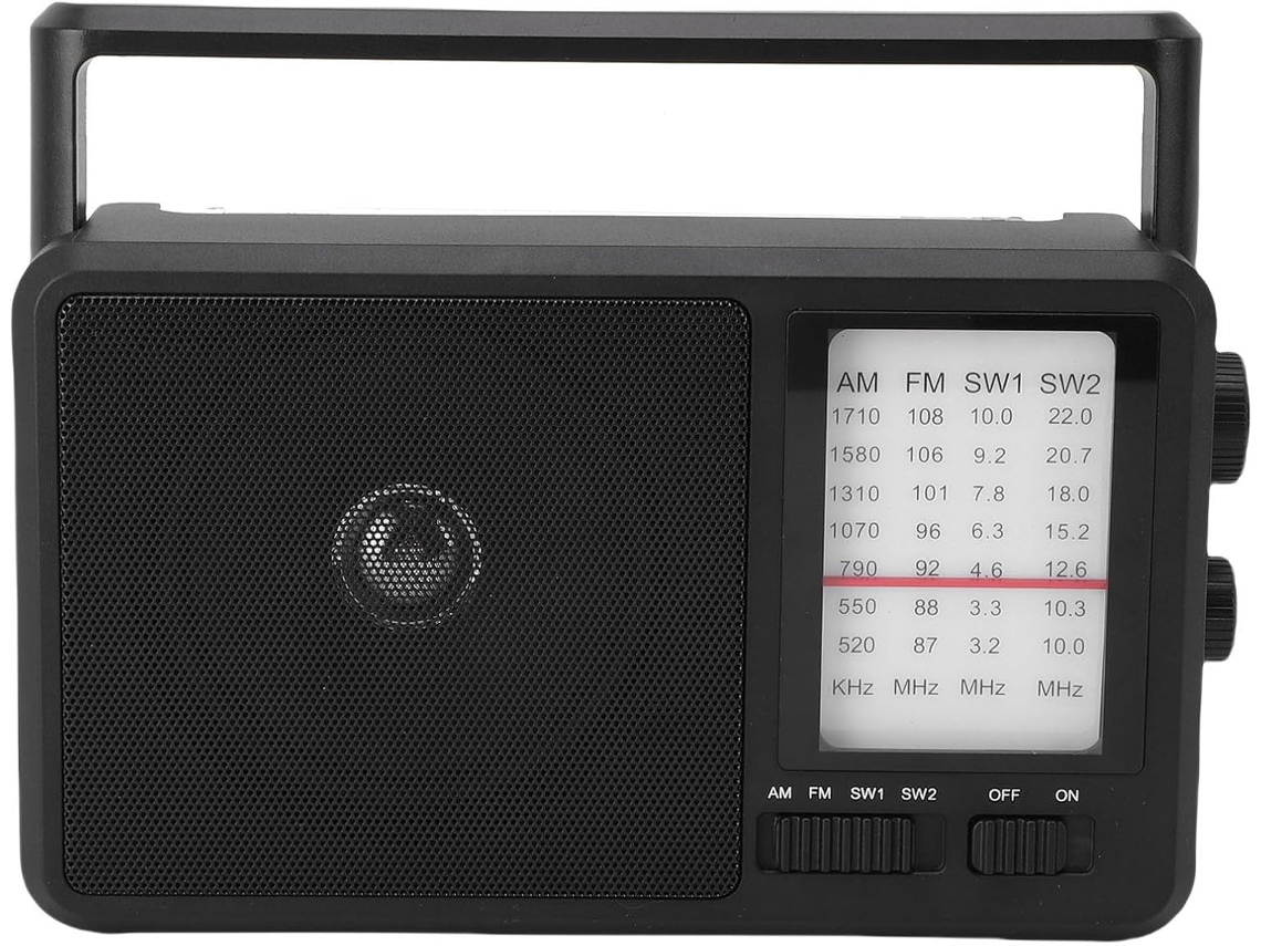 Rádio Portátil Am/fm/sw, Alto-falante De 4 Polegadas Com Recepção