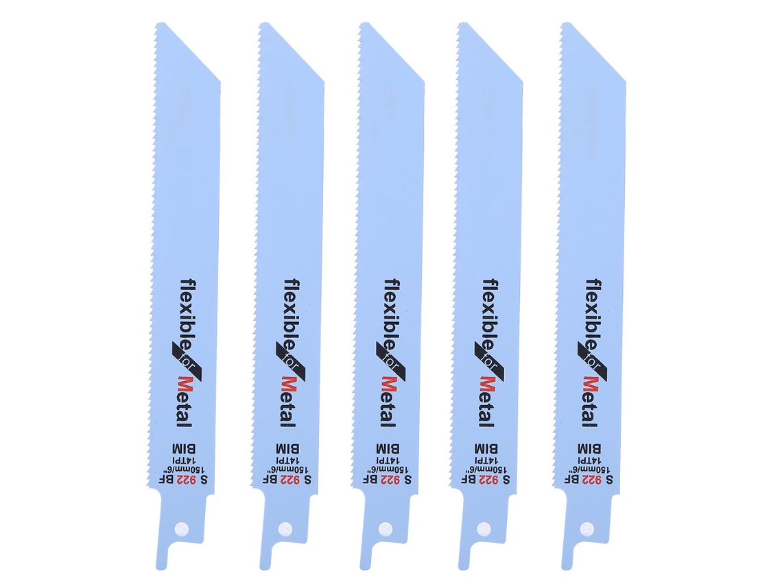 Kit 5 Lâminas De Serra Reciprocante S922bf 150mm Para Madeira Serra Jig Saber Ferramenta Elétrica