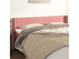 Vidaxl Cabeceira De Cama C/ Abas Veludo 163x16x78/88 Cm Rosa