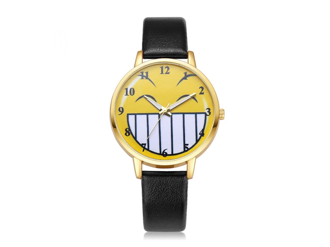 Reloj De Cuero Pu Analógico De Cuarzo Con Dial Redondo Para Muñeca Negro Lvpai