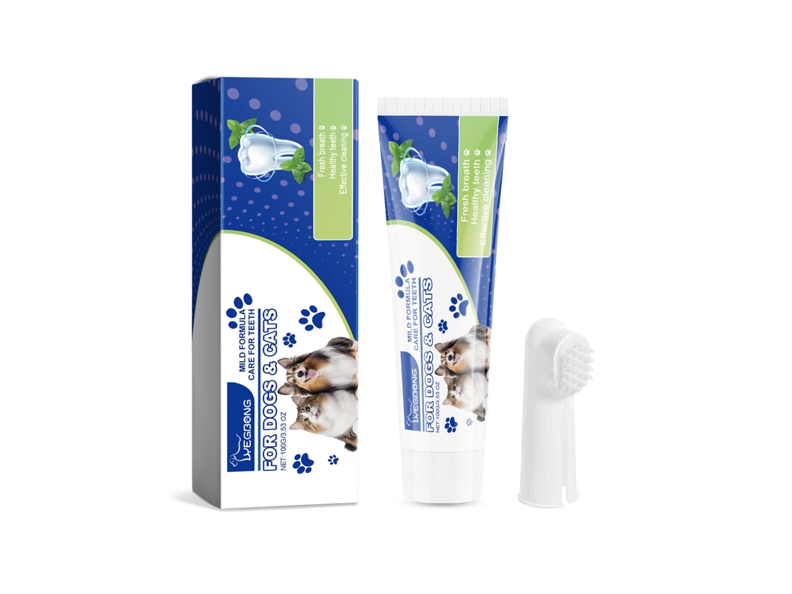 Kit Cuidado Oral Pet Com Protetor Dental E Escova
