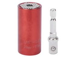 Soquete universal de 1/4" a 3/4" com haste de conexão de 3/8" em cromo-vanádio para a indústria automotiva (vermelho)