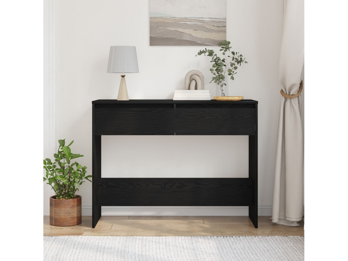 Mesa Console  Mesa De Apoio De Carvalho Preto 100x35x76.5 Cm Madeira De Engenharia Wsd248671 Lovely Home