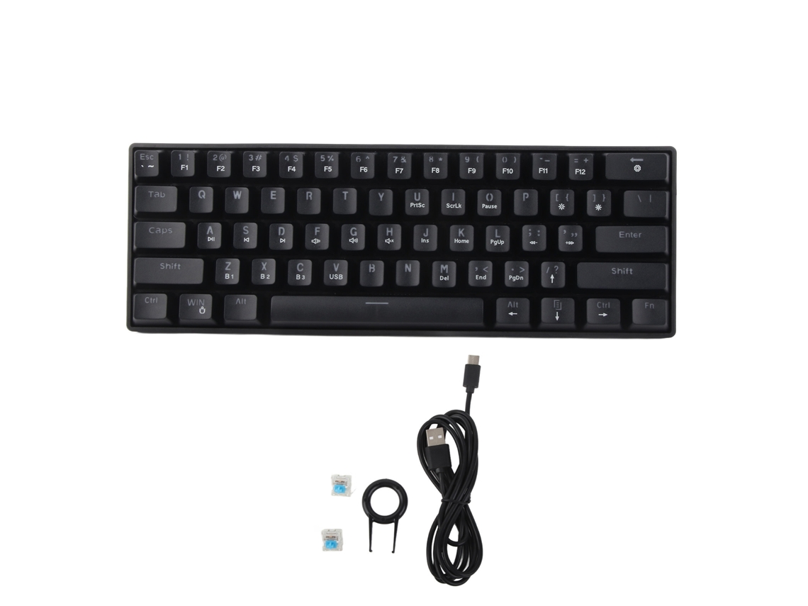 Teclado Mecânico Para Jogos Com 61 Teclas E Iluminação
