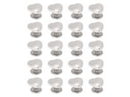 20 Peças De Rivet Coração 14mm Parafuso Decorativo Kit De Rivets De Couro Para Cintos Bolsas Chapéus Sapatos Prata