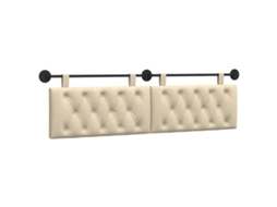 Conjunto 1 Cabeceira Suspensa Vidaxl Creme Tecido (190 X 55 X 7 Cm)
