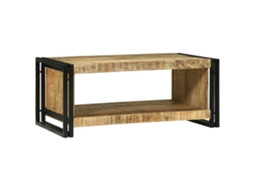 Vidaxl Mesa De Centro Castanho 90 X 50 X 38 Cm Madeira De Manga Maciça