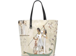 Bolsa Feminina com Estampa de Hieróglifos (30x12x34 cm)