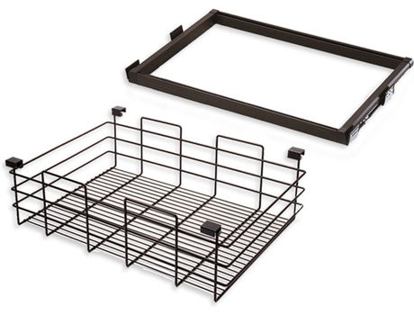 Cesto de Rede c/Calha Extraível  Moka (Aço e Plástico - 53,5x33x51 cm)