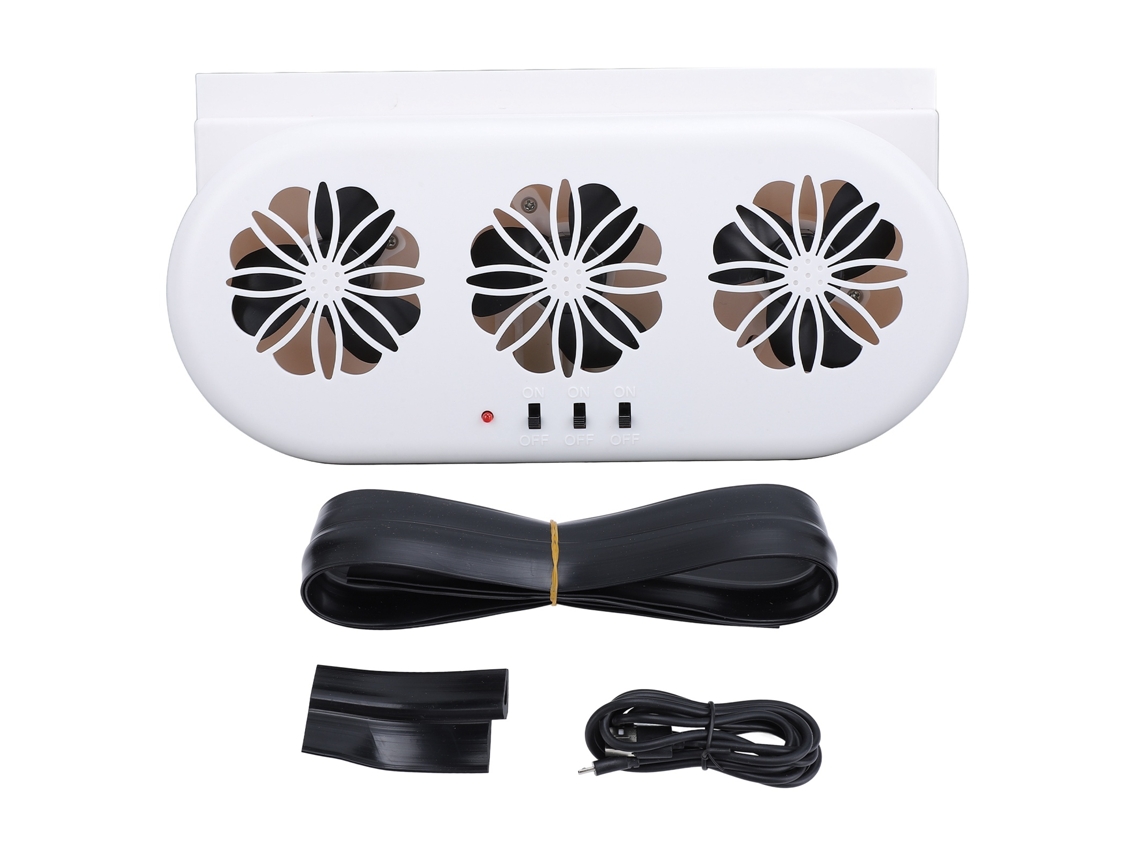 Ventoinha Usb para Carro Suv Branco 3 Saídas Cooler