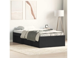 Estrutura De Cama Solteiro 75x190 Cm Preto
