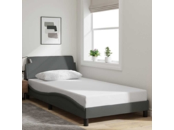 Vidaxl Estrutura de Cama Dover 100x203 Cm Tecido Cinzento escuro