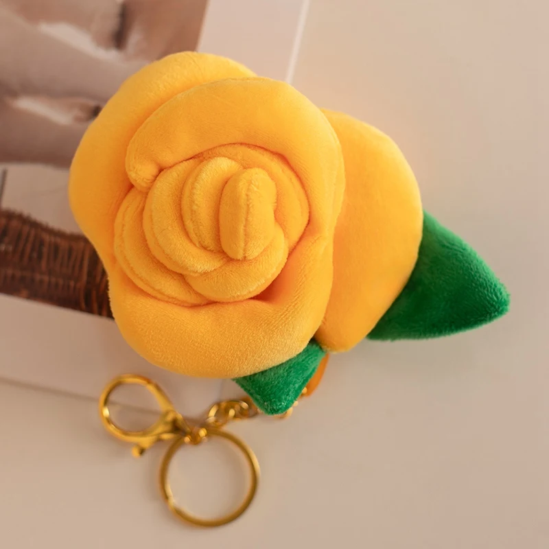Mini Brinquedo de Pelúcia de 8cm com Rosas Coloridas MDUG (amarelo 8cm)