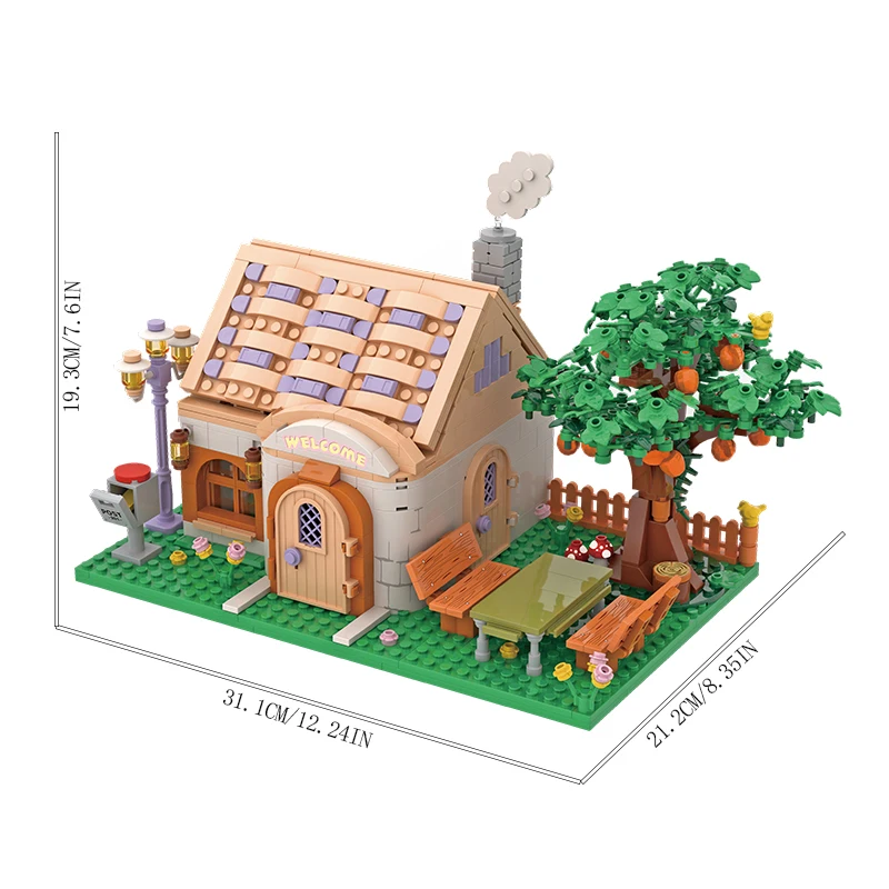 Conjunto De Blocos De Montar Para Montar Casa E Loja Da Série "cena De Rua Da Cidade" (889 Peças)